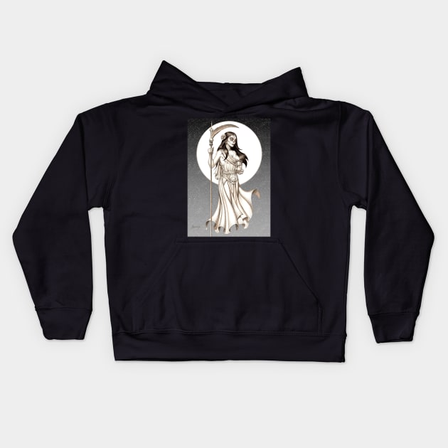 Reaper with Hourglass Kids Hoodie by Paul_Abrams